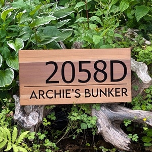 Double Sided Personalized Address Sign Engraved in Wood