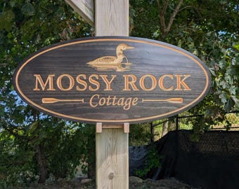 Personalized Carved Wood Sign, Custom Cabin or Home Decor