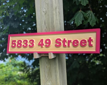 Custom Carved Wood Sign, Personalized Address Plaque, Outdoor Decor
