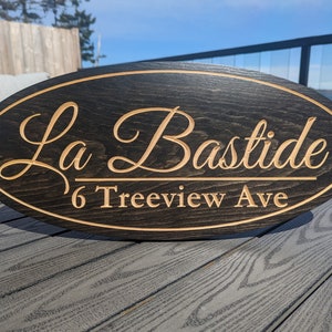 Engraved Wood Address Sign