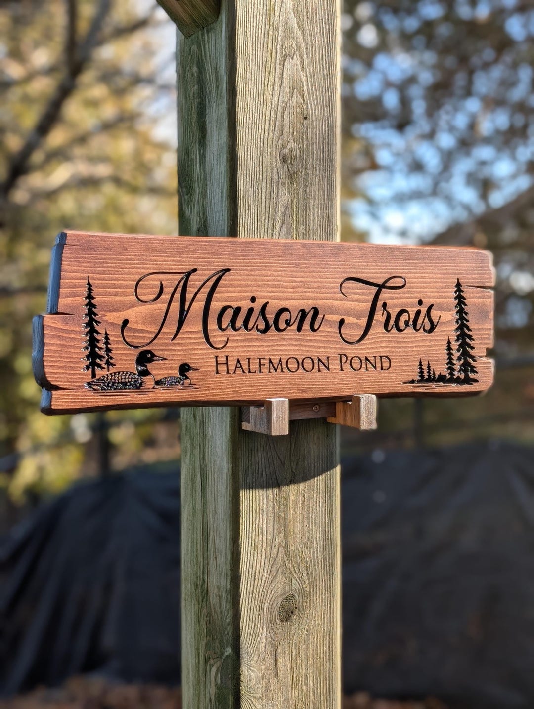 Personalized Carved Wood Loon Sign: Rustic Cabin, Home, or Ranch