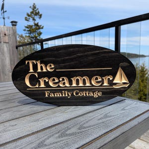 Custom Carved Wood Sign: Personalized Outdoor Cabin Decor