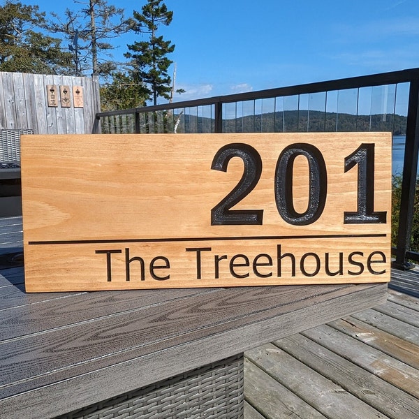 Modern Custom Wood Signs, Outdoor Wooden Sign, Personalized Sign, Carved Wood Signs, Wooden Name Signs, Camping Signs, Treehouse