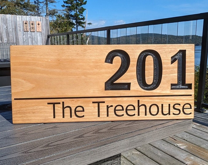 Modern Custom Wood Signs, Outdoor Wooden Sign, Personalized Sign, Carved Wood Signs, Wooden Name Signs, Camping Signs, Treehouse