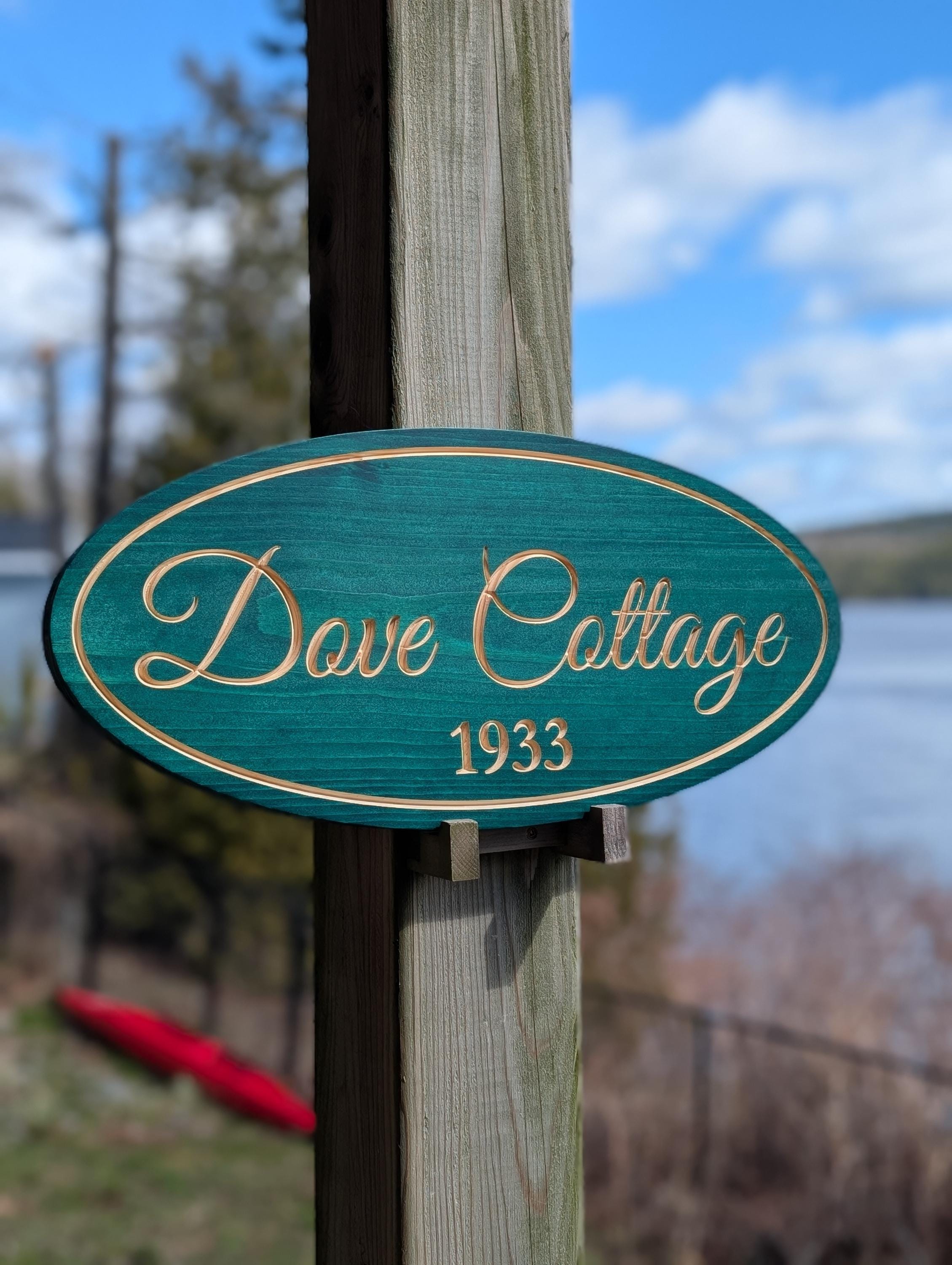 Custom Engraved Wood Address Sign | Rustic Cottage Welcome Decor - Etsy