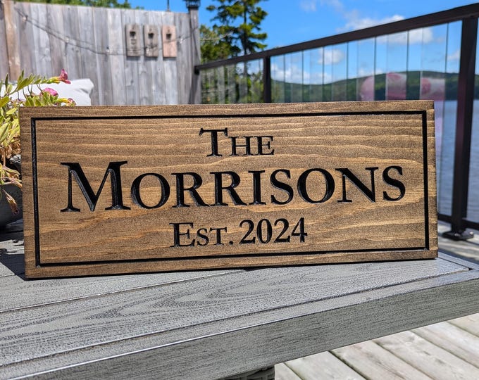 Wooden Engraved Name Sign for Homes or Cottages