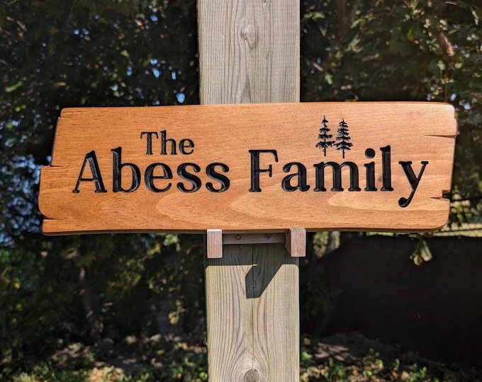 Personalized Carved Wood Sign: Rustic Cabin, Home, or Ranch