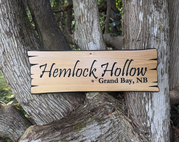 Personalized rustic carved outdoor sign trees mountains worn edges, perfect for Home, Ranch, Cabin, Cottage, Street, Garden, Patio, Business