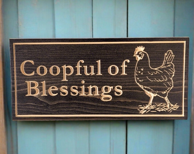 Custom Chicken Coop Sign, Wood Signs, Outdoor Wooden Sign, Personalized Sign, Carved Wood Signs, Wooden Name Signs, Camping Signs, Treehouse