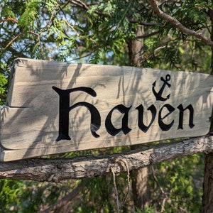 Personalized rustic carved outdoor sign with trees , perfect for Home, Ranch, Cabin, Cottage, Street, Garden, Patio or Business image 10