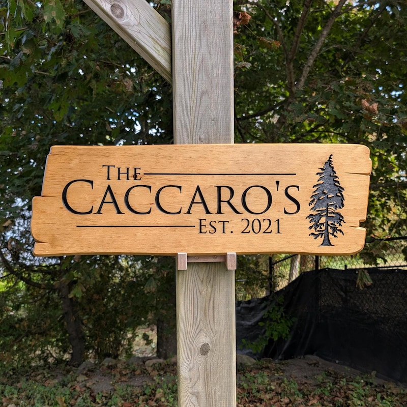 Personalized Carved Wood Sign: Rustic Cabin, Home, or Ranch