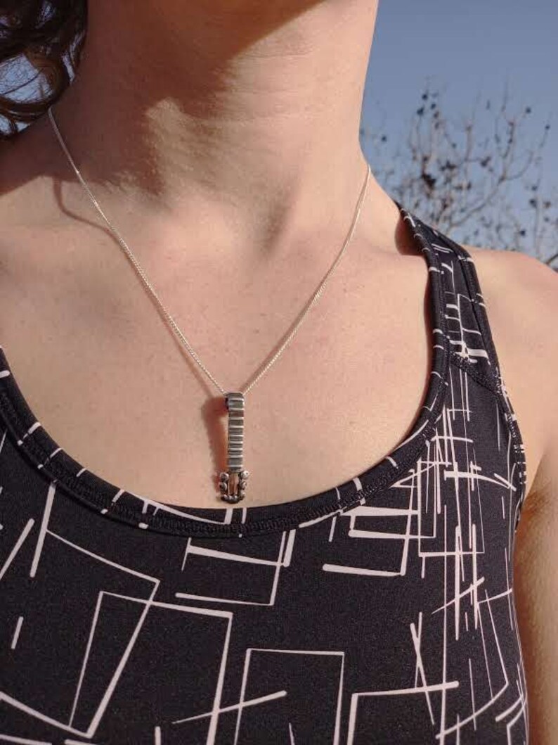 Guitar neck music silver 925 Necklace pendant Jewelry