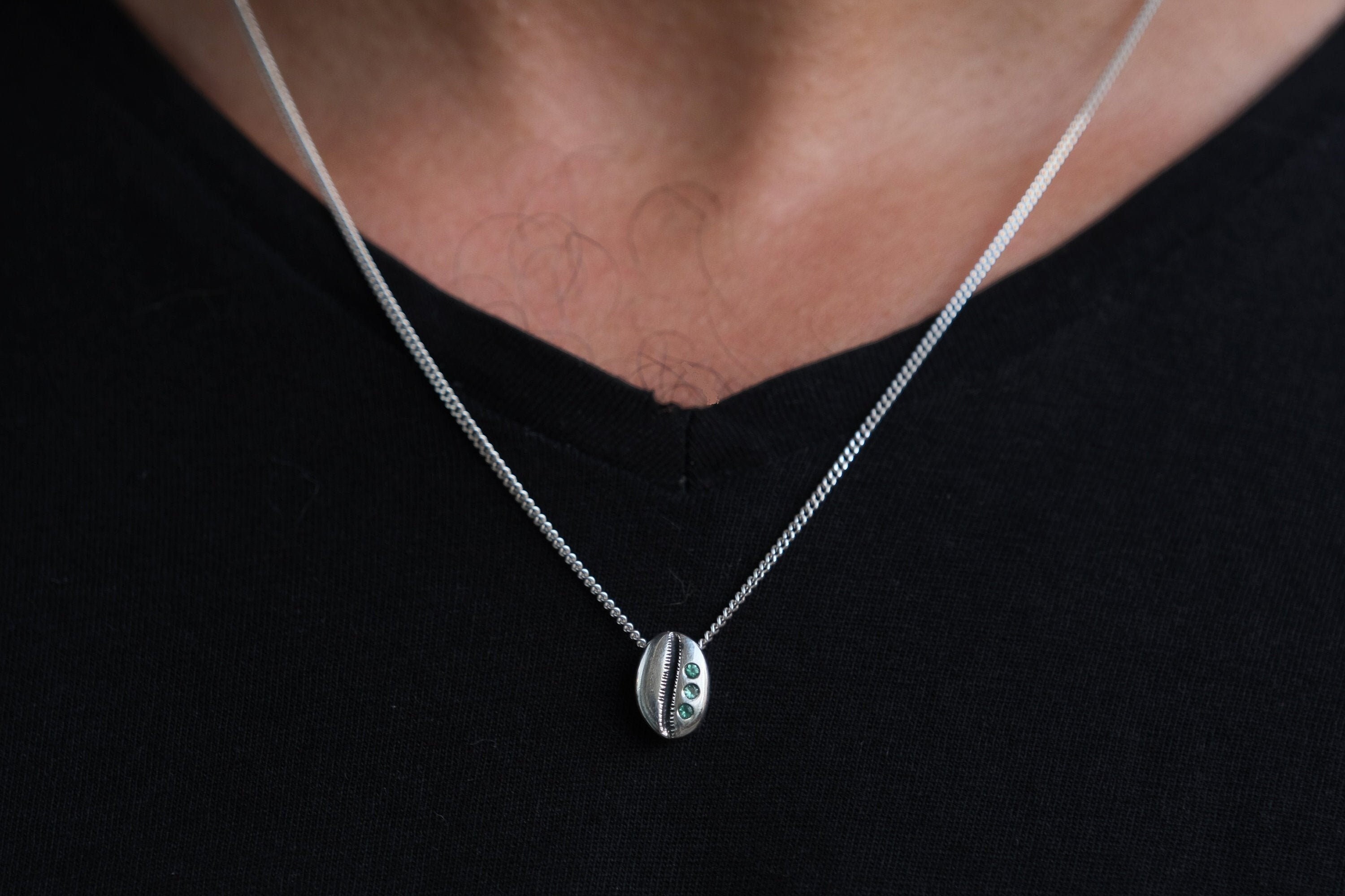 ●TATIANA● SILVER925 Colored Bean Gemstone Necklace NZ2028 타티아나](SILVER925) Colored Bean Gemstone Necklace NZ2028