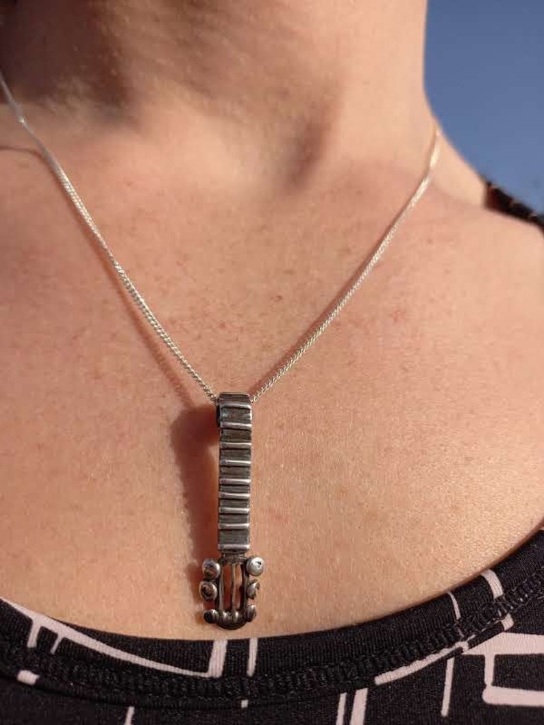 Guitar neck music silver 925 Necklace pendant Jewelry
