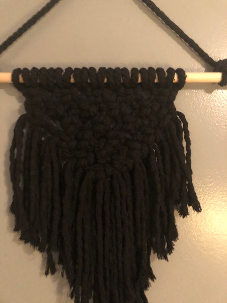 Handmade black macrame wall hangingmacrame wall art bohemian home decor