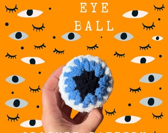 Padrão de globo ocular de crochê: chaveiro de Halloween para iniciantes (padrão em PDF)