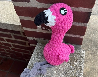 Fiona, o Flamingo Sem Costura Padrão de Crochê