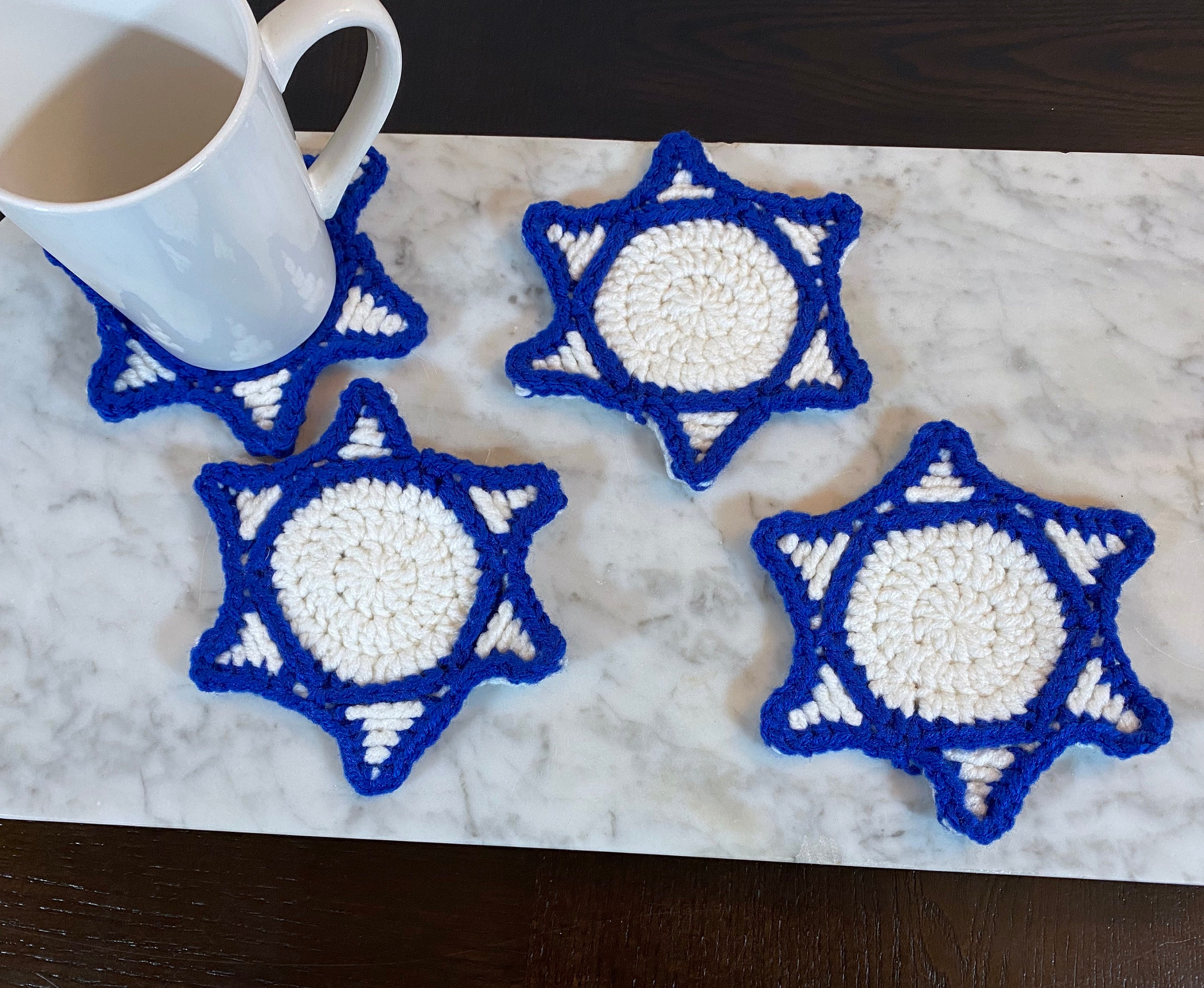 Crochet Hanukkah Decor 2020 Menorah Star of David Etsy