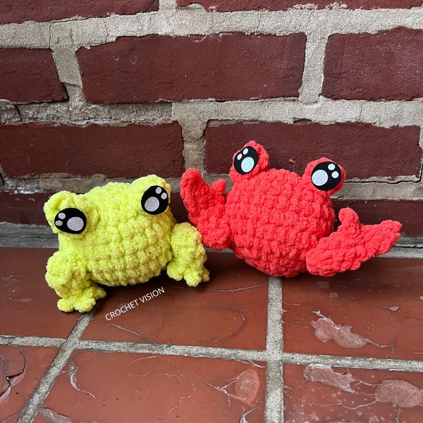 Fred the Frog and Chad the Crab Low Sew Crochet Pattern