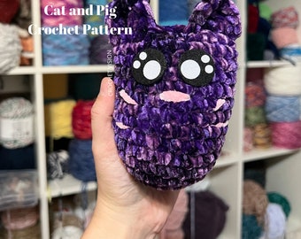 Padrão de gato e porco de crochê Squish