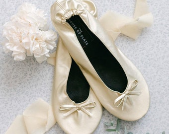 Wedding Foldable Flats, Bridal Ballet Shoes, Bridesmaid Flat, Bulk Wedding Guests Dancing Slippers