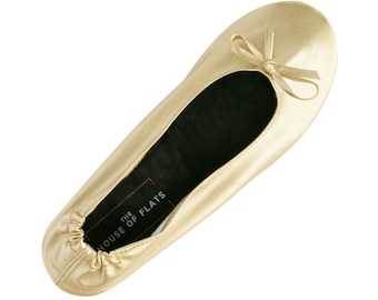 Gold, Foldable Ballet Flats, Bridesmaids, Bridesmaid Gift, Bridesmaid Proposal, Rollable Flats, Bulk flats, Rescue Flats