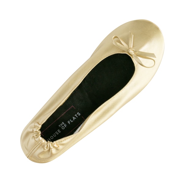 Gold, Foldable Ballet Flats, Bridesmaids, Bridesmaid Gift, Bridesmaid Proposal, Rollable Flats, Bulk flats, Rescue Flats