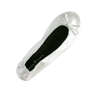 Silver Foldable Ballet Flats, Bridesmaids, Bridesmaid Gift, Bridesmaid Proposal, Party Favor