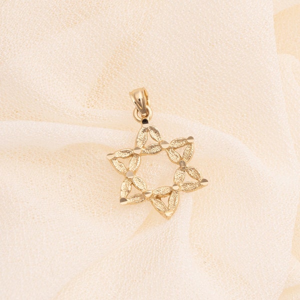 Gold magen David, Hanukkah gift, Religious necklace, Jewish jewelry