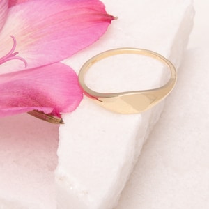 14k Solid Yellow Gold Signet Ring: Custom Engraved