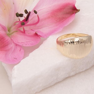 Dome Bubble Ring, Chunky Gold Ring, Modern Statement Ring, Thick Wide Band Ring