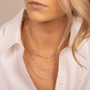 14K Two Tone Gold Figaro Chain Necklace (2.5mm)