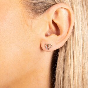 Gold Heart Studs, Gold Heart Earrings, Heart Earrings Stud, Heart Earrings