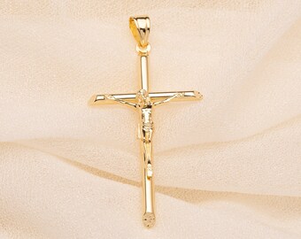 Crucifix Necklace, Orthodox Cross, Large Cross Pendant, Holy Spirit