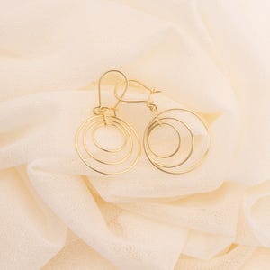 14K Solid Yellow Gold Circle Earrings - 40mm