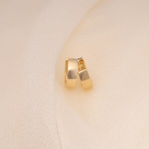14k Solid Gold Huggie Creolen: Wasserdichte Gelbgold Huggies