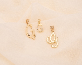 Gold Initial G Pendant, Bff Necklace, Custom Charm, Everyday Jewelry