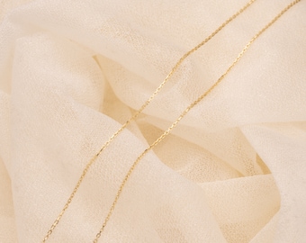 14K Massivgold Kabelkette: Zierliche Halskette