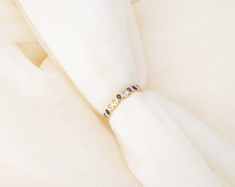14K Gold Oval Cut Cubic Zirconia Eternity Band