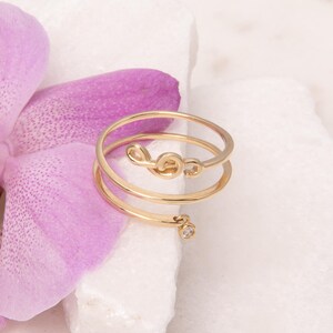 Musical Note Ring, Music Note Jewelry, Music Note Ring, Gold Music Ring