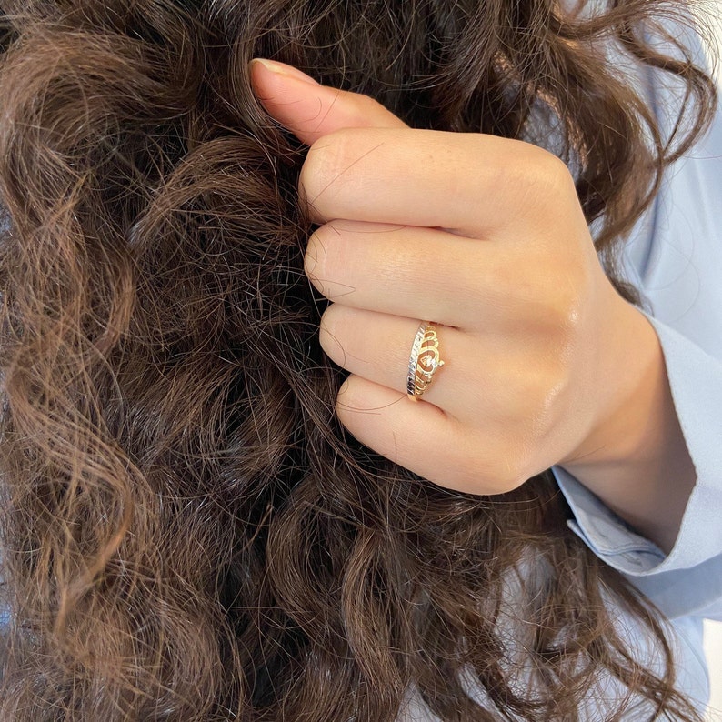 Queen Crown Tiara Gold Ring