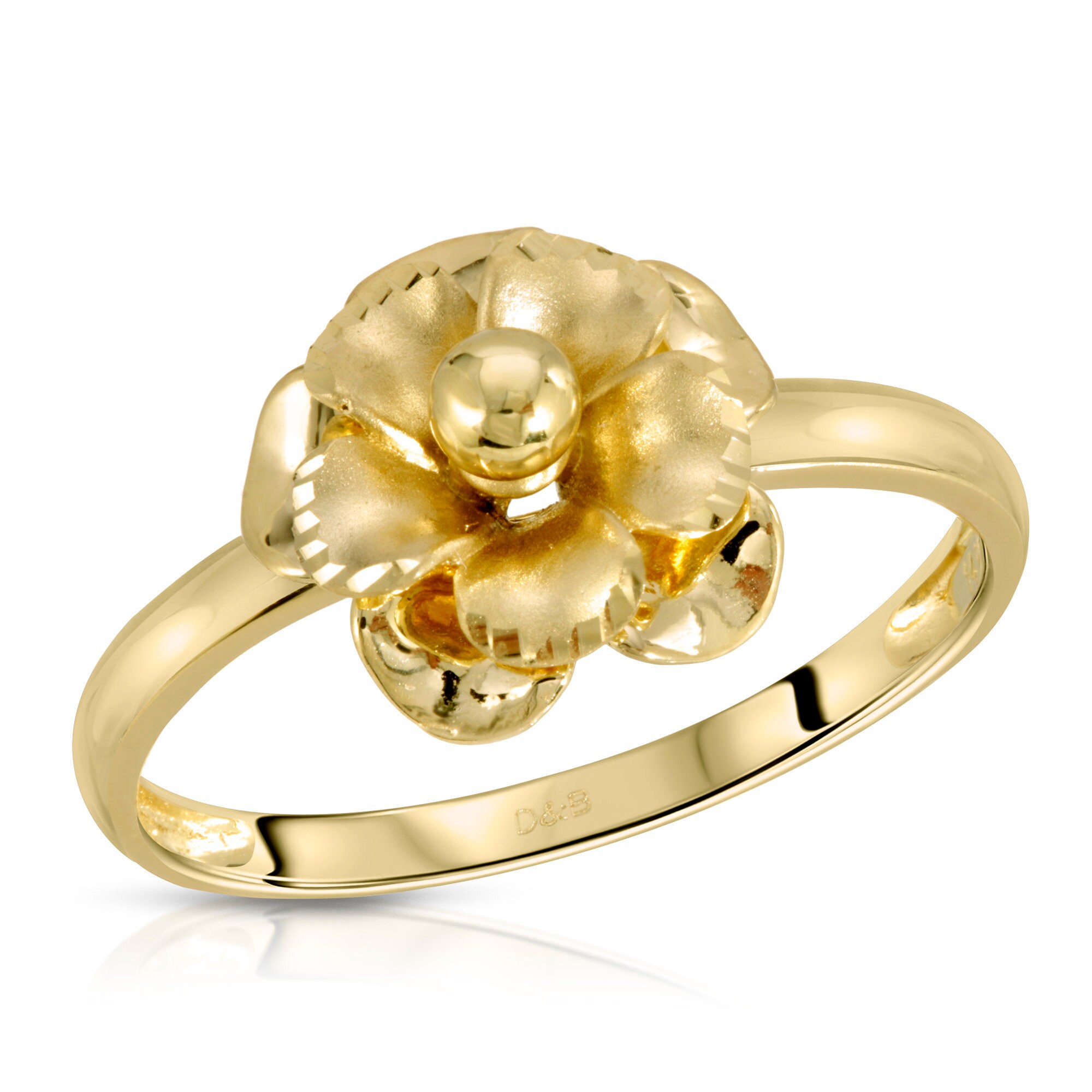 Vintage Flower Rose Gold Ring Etsy