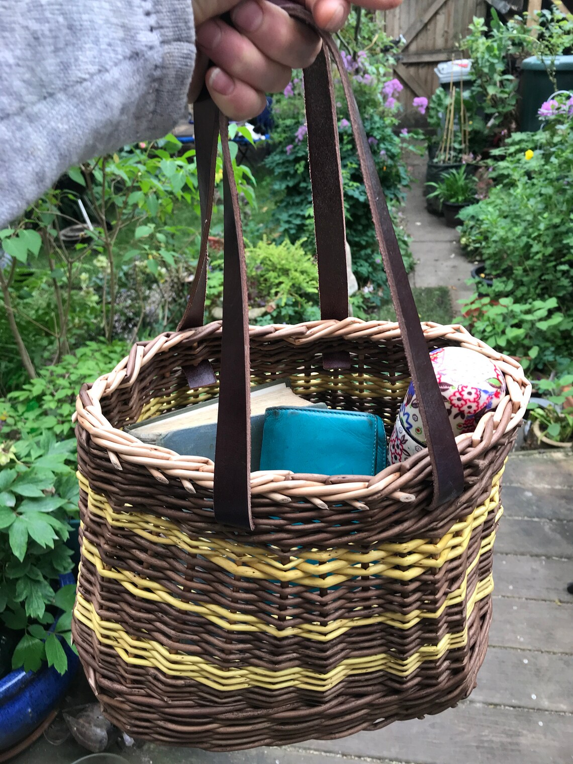 Unique handmade willow shopping basket Etsy