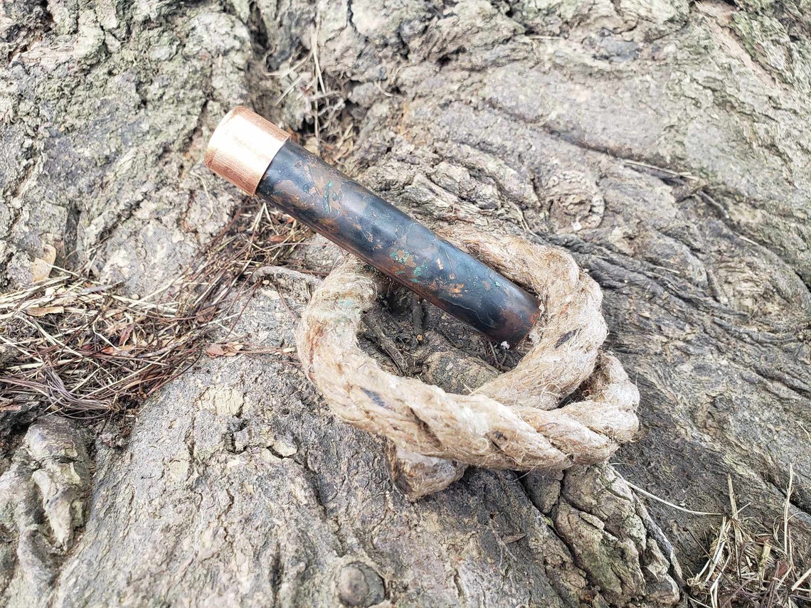 Fire Viper Handmade Copper Fire Starter, Tinder Tube, Bushcraft