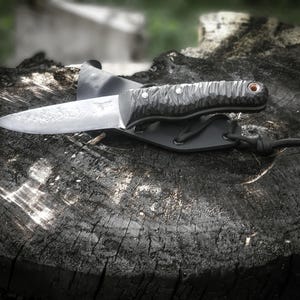 DropTine Handmade high carbon steel Knife, bushcraft, survival, camping, hunting