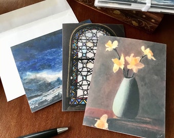 Fine Art Note Card Set, Stationery Set: "Leaving Safe Harbor" / "Sanctuary" / "Remembering an August Afternoon"
