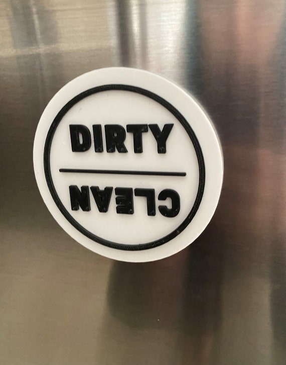 Clean Dirty Dishwasher Magnet Reversible Clean Dirty Magnet 3D