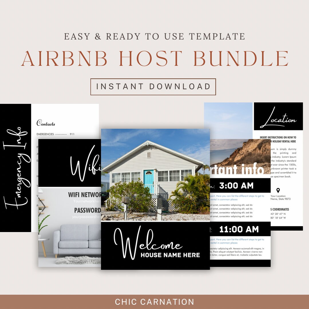 Airbnb Host Printable/customizable Bundle - Etsy