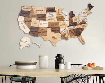 US wood map of United States wooden USA map