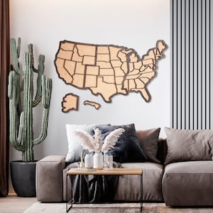Corkboard Wood USA Push Pin Mapa de viaje para regalos de pareja, Regalos de relación de madera de Estados Unidos, Tablero de corcho personalizado, Regalos de boda